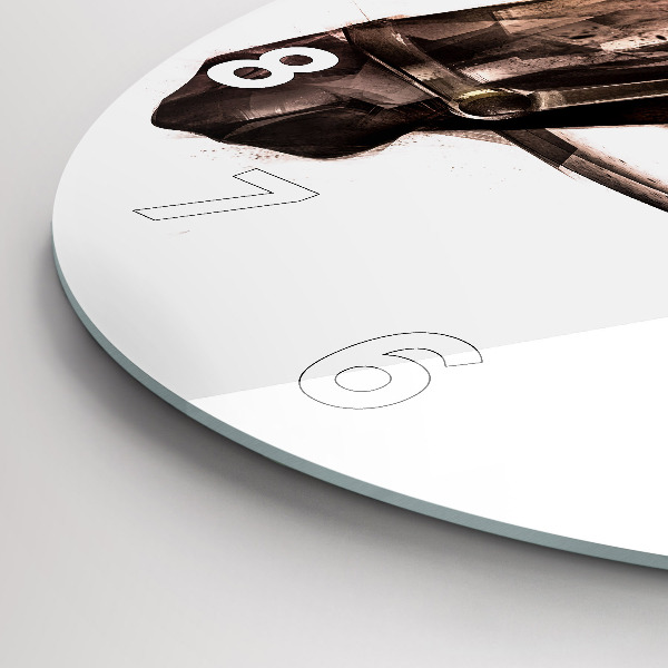 Reloj redondo pared Perfil pintado de un caballo