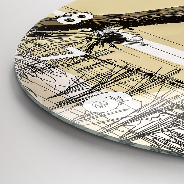 Reloj de pared redondo Mujer recogiendo arroz