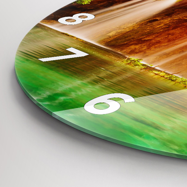 Reloj de pared redondo Vista de una cascada