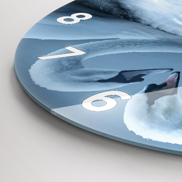 Reloj redondo pared Cisnes en el corazón