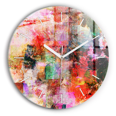Reloj de cristal redondo Composición abstracta