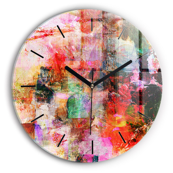 Reloj de cristal redondo Composición abstracta