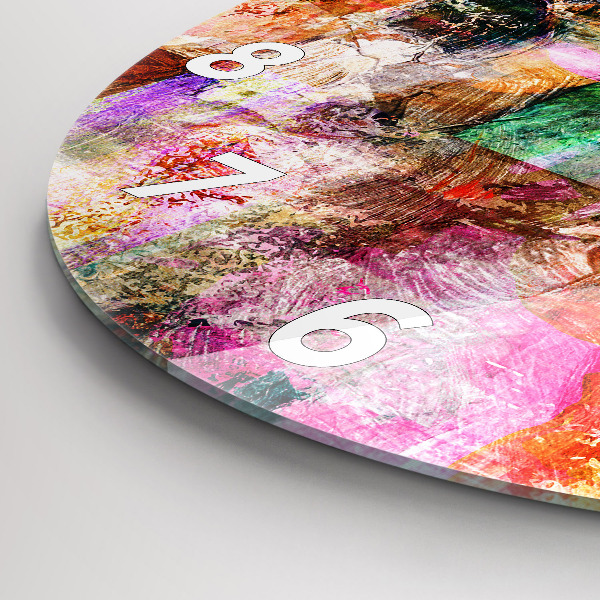 Reloj de cristal redondo Composición abstracta