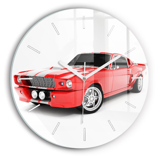 Reloj de cristal redondo Coche deportivo