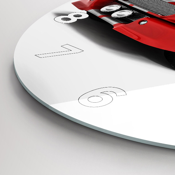 Reloj de cristal redondo Coche deportivo