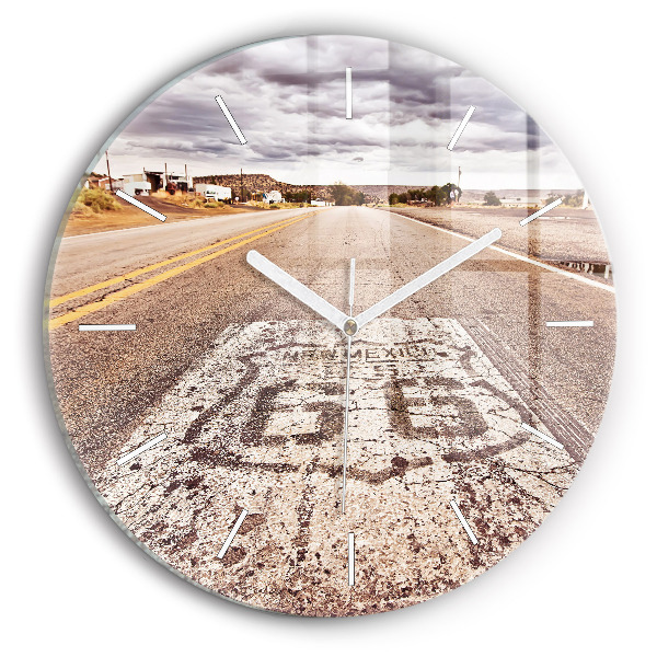 Reloj de cristal redondo Ruta 66 EE.UU.