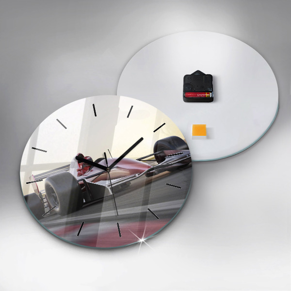 Reloj redondo pared Coche de carreras deportivo