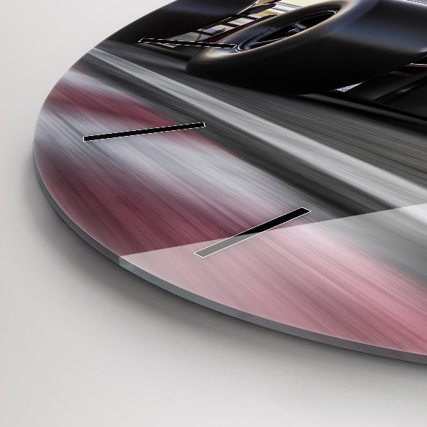 Reloj redondo pared Coche de carreras deportivo