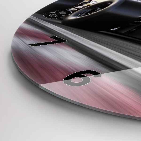 Reloj redondo pared Coche de carreras deportivo