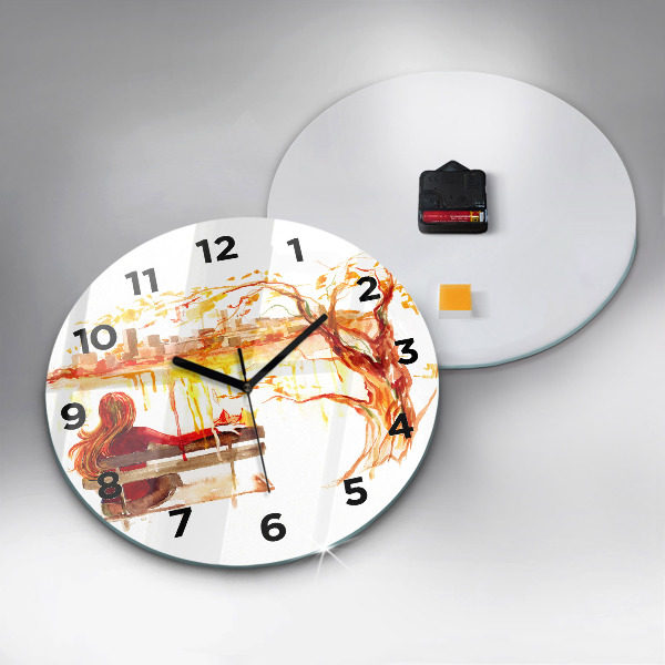 Reloj redondo pared Paisaje otoñal