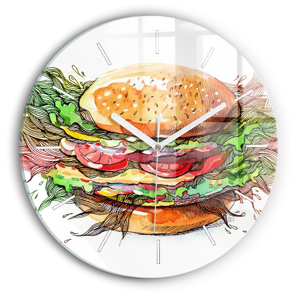 Reloj redondo pared Hamburguesa de queso XXL