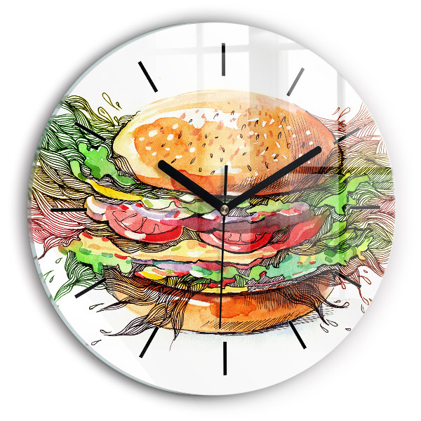 Reloj redondo pared Hamburguesa de queso XXL