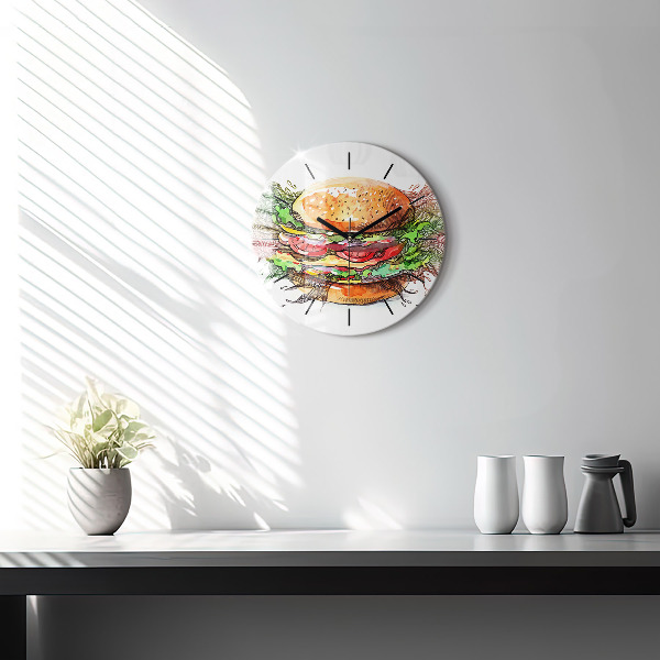 Reloj redondo pared Hamburguesa de queso XXL