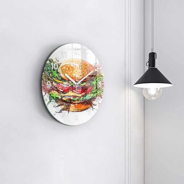 Reloj redondo pared Hamburguesa de queso XXL