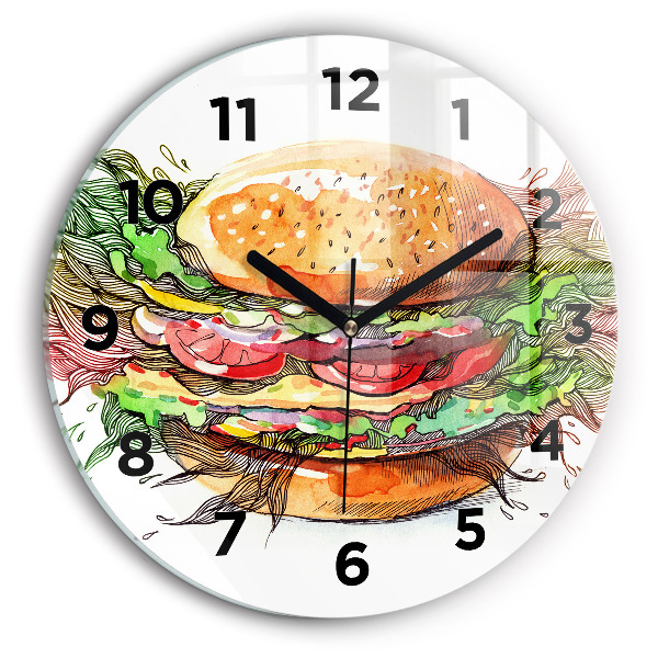 Reloj redondo pared Hamburguesa de queso XXL