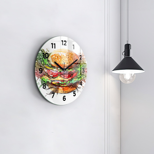 Reloj redondo pared Hamburguesa de queso XXL