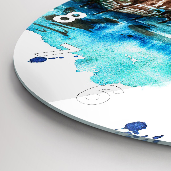 Reloj redondo pared Cuadro isla desierta