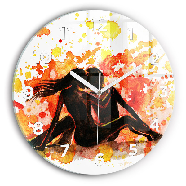 Reloj de cristal redondo Amor y una pareja de enamorados