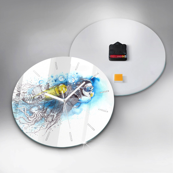 Reloj redondo pared Vida submarina de peces