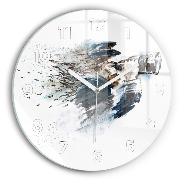 Reloj redondo pared Capitán de barco con prismáticos
