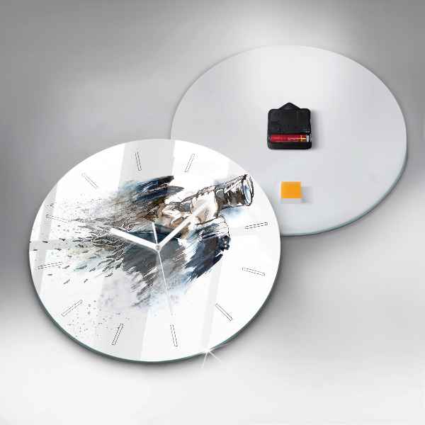 Reloj redondo pared Capitán de barco con prismáticos