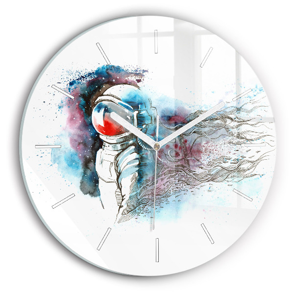 Reloj de cristal redondo Astronauta abstracto