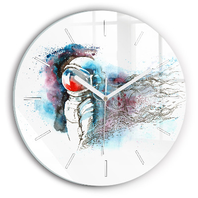 Reloj de cristal redondo Astronauta abstracto