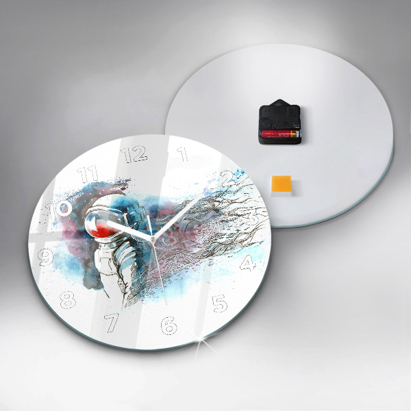Reloj de cristal redondo Astronauta abstracto