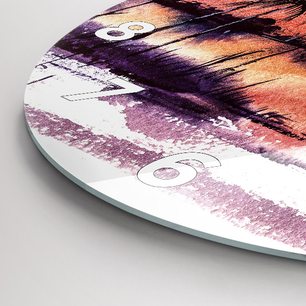 Reloj de cristal redondo Paisaje tropical