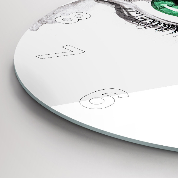 Reloj de cristal redondo Ojo de hombre abstracto