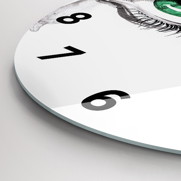 Reloj de cristal redondo Ojo de hombre abstracto