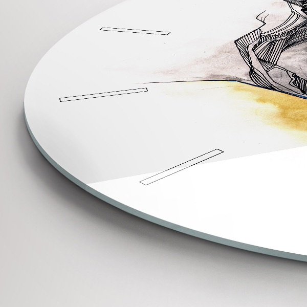 Reloj de pared redondo Dibujo de un beso de amor