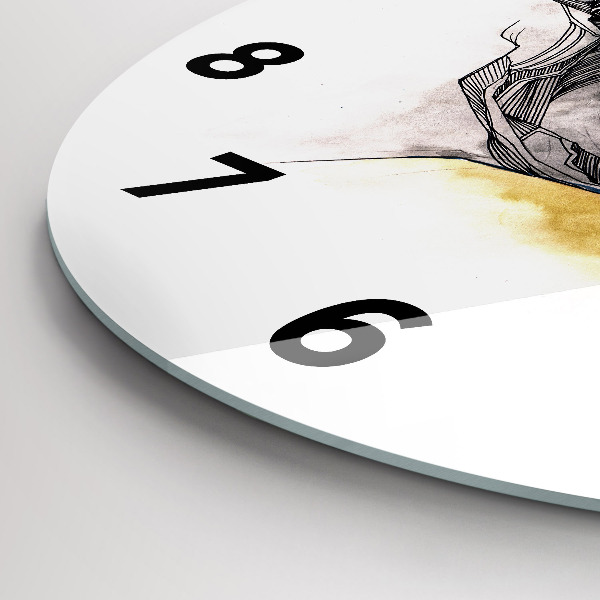 Reloj de pared redondo Dibujo de un beso de amor