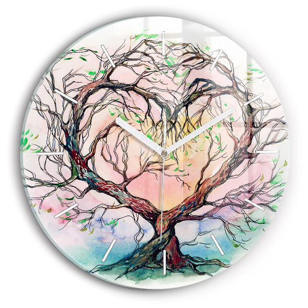 Reloj de pared redondo Árbol corazón naturaleza