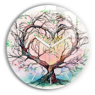 Reloj de pared redondo Árbol corazón naturaleza