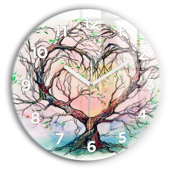 Reloj de pared redondo Árbol corazón naturaleza