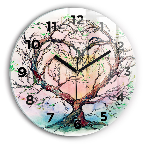 Reloj de pared redondo Árbol corazón naturaleza