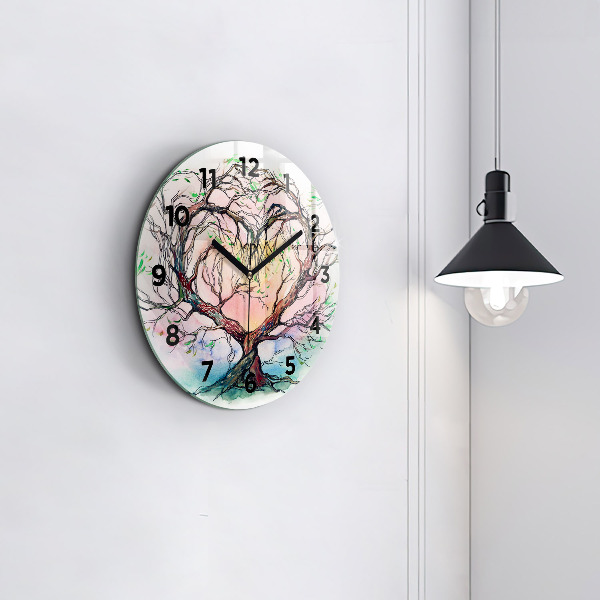 Reloj de pared redondo Árbol corazón naturaleza