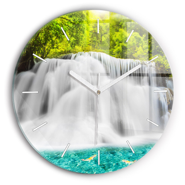 Reloj de cristal redondo Cascada en Tailandia