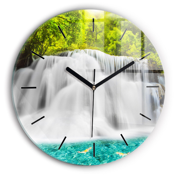 Reloj de cristal redondo Cascada en Tailandia