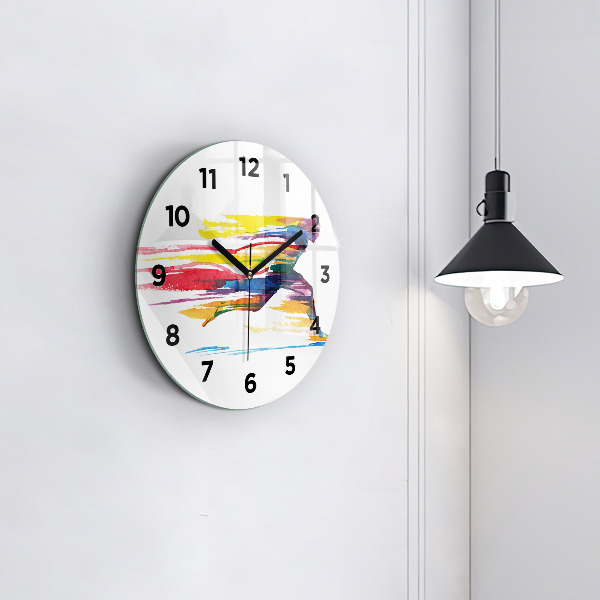 Reloj de pared redondo Ilustración de un corredor