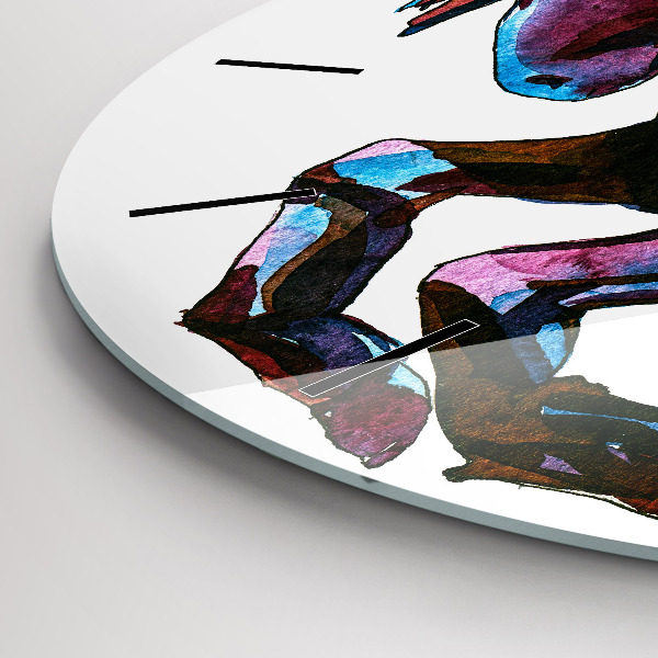 Reloj redondo pared Caballo a la carrera