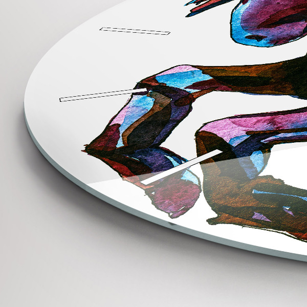 Reloj redondo pared Caballo a la carrera