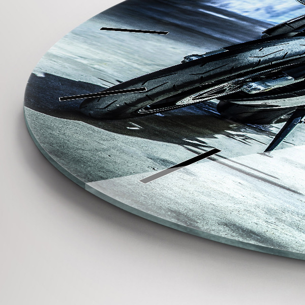 Reloj redondo pared Moto en un callejón