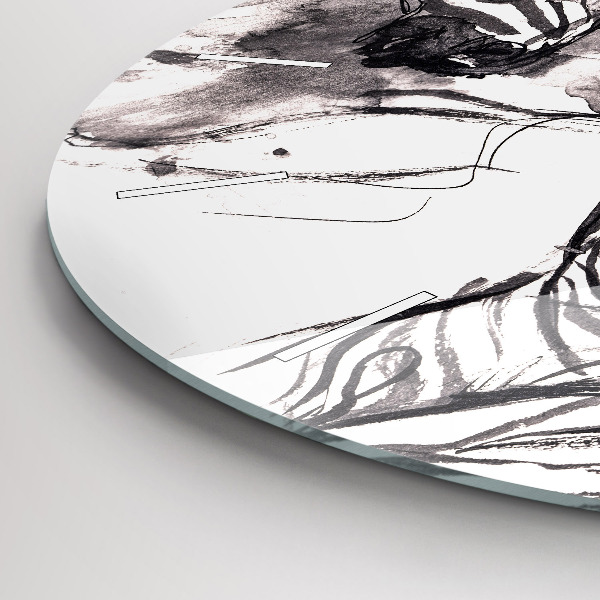 Reloj de cristal redondo Mujer y cebras