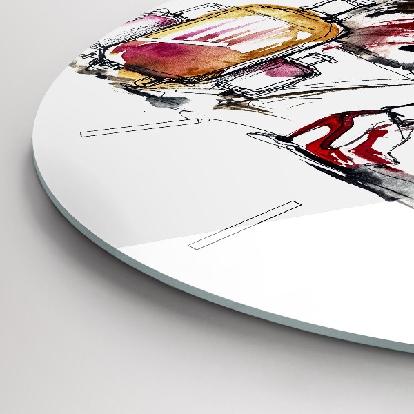 Reloj redondo pared Maleta de viaje de mujer