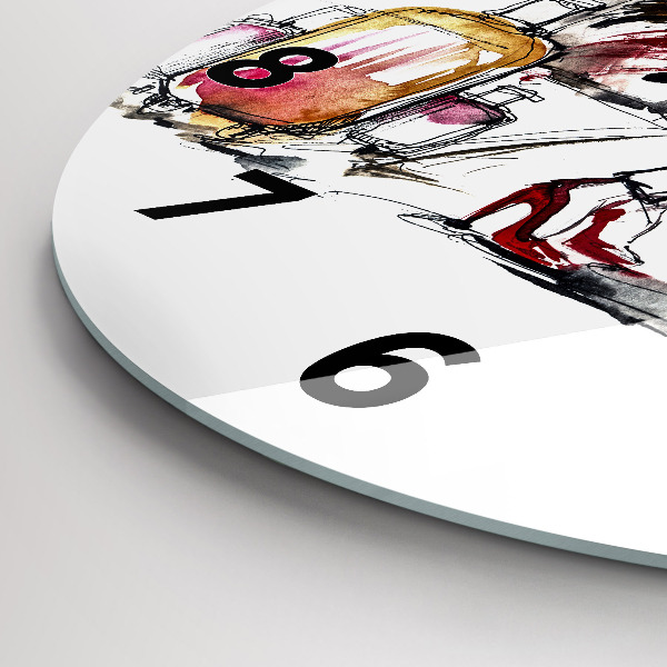 Reloj redondo pared Maleta de viaje de mujer