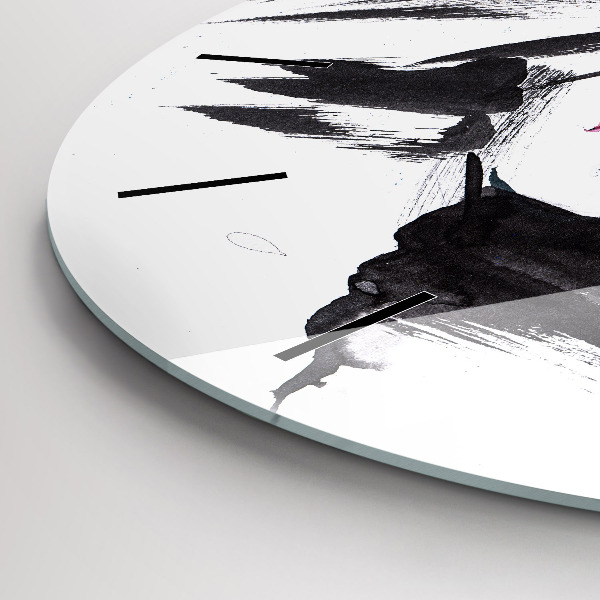 Reloj de cristal redondo Rostro abstracto de mujer