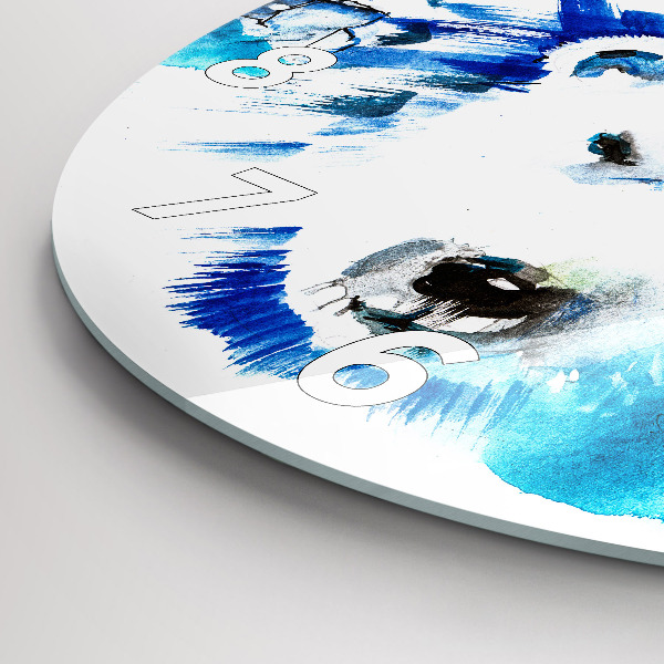 Reloj redondo pared Oso sobre fondo de hielo