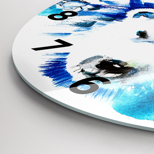 Reloj redondo pared Oso sobre fondo de hielo